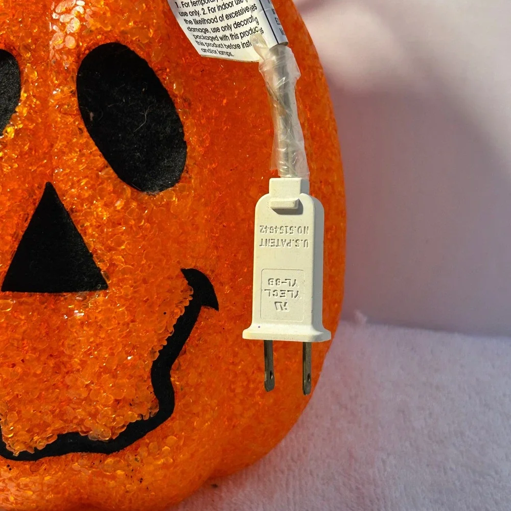 Vintage Kmart Seasons Popcorn Plastic Pumpkin Halloween Light Up Jack O Lantern